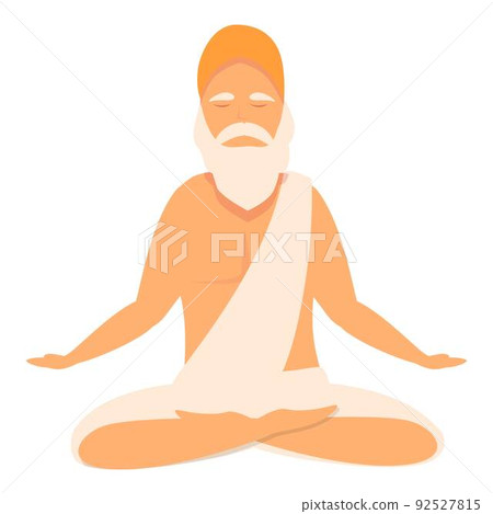 Yoga meditation icon cartoon vector. Indian man. Yogi pose 92527815