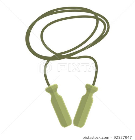 Green jump rope icon cartoon vector. Workout jump. Squat activity 92527947