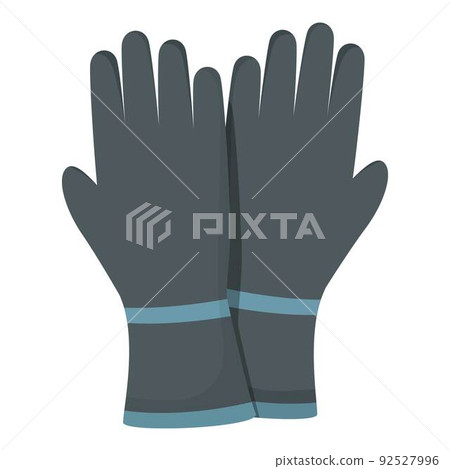 Black gloves icon cartoon vector. Safety protection. Sport glove Black gloves icon cartoon vector. Safety protection. Sport glove 92527996
