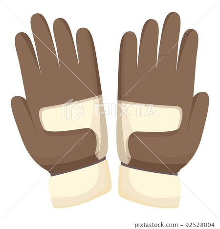 Ski sport gloves icon cartoon vector. Keeper hand. Pair safety 92528004
