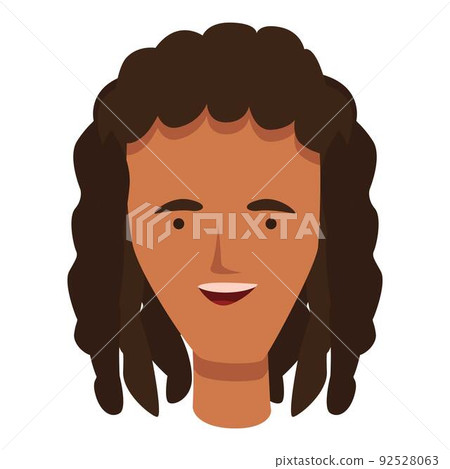 African hair icon cartoon vector. Man rasta. Curly style African hair icon cartoon vector. Man rasta. Curly style 92528063