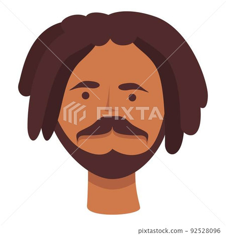 Dreadlocks and mustache icon cartoon vector. African hair. Afro rasta Dreadlocks and mustache icon cartoon vector. African hair. Afro rasta 92528096