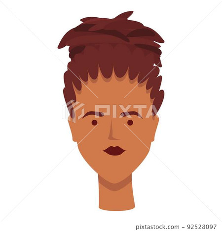 Woman dreadlocks icon cartoon vector. Curly wig. Afro rasta Woman dreadlocks icon cartoon vector. Curly wig. Afro rasta 92528097
