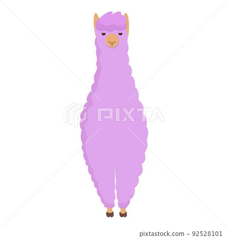 Violet lama icon cartoon vector. Cute animal. Fashion face 92528101