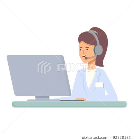 Call center help icon cartoon vector. Hospital care. Medicine advice Call center help icon cartoon vector. Hospital care. Medicine advice 92528185