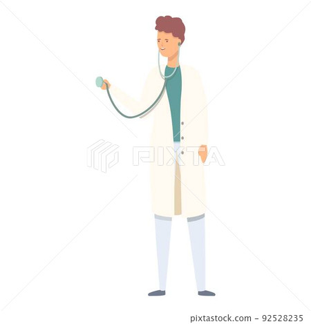 Doctor take stethoscope icon cartoon vector. Health medicine. Help treatment 92528235