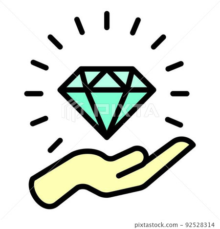 Take diamond icon outline vector. Gold ring. Gift jewel Take diamond icon outline vector. Gold ring. Gift jewel 92528314