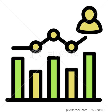 Career graph chart icon outline vector. Hr job. Online digital 92528418