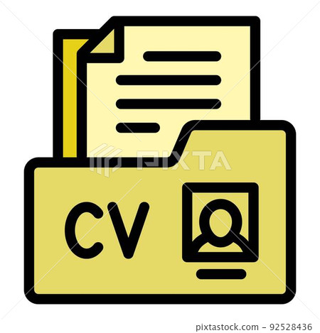 Cv folder icon outline vector. Search candidate. Online career 92528436