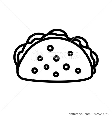 Tacos icon. Taco with tortilla shell Mexican. Tacos icon. Taco with tortilla shell Mexican. 92529039