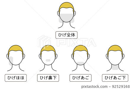 男士脫毛、鬍鬚脫毛、臉頰、鼻子、下巴、下巴整套鬍鬚 92529168