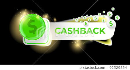 vector money cash back horizontal banner design template with cash back icon and coins isolated on modern black background. 3d cashback bonus or money refund label horizontal banner vector money cash back horizontal banner design template with cash back icon and coins isolated on modern black background. 3d cashback bonus or money refund label horizontal banner 92529834