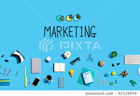 Marketing with electronic gadgets and office supplies 92529954