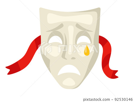 Illustration of tragedy mask. Traditional symbol. Image for theatrical performance. 92530146