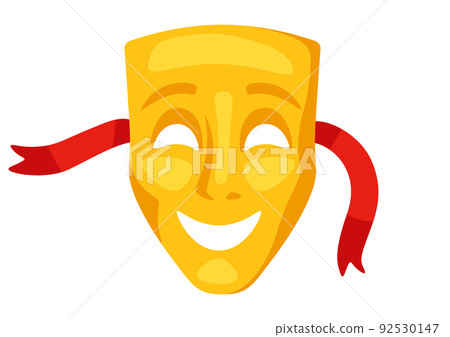 Illustration of comedy mask. Traditional symbol. Image for theatrical performance. 92530147