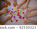 asian kids learning english, top view. Education concept 92530323