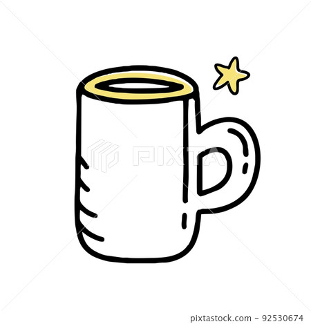 The clipart doodle mug. Vector illustration in line style. 92530674