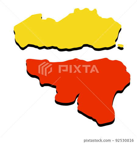 Map of Wallonia and Flanders. 92530816