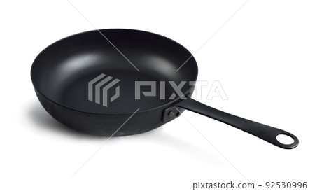 Carbon steels frying pan, frypan, or skillet. Isolated on white background 92530996
