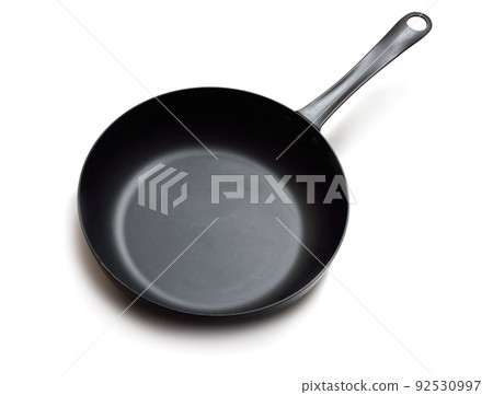 Carbon steels frying pan, frypan, or skillet. Isolated on white background 92530997