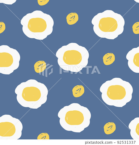 Pretty seamless floral pattern in trendy boho style. Hand drawn white chamomile or daisies on blue background. Cute flowers and round dots. For textiles, decoration, fabric, wrapping paper, packaging. Pretty seamless floral pattern in trendy boho style. Hand drawn white chamomile or daisies on blue background. Cute flowers and round dots. For textiles, decoration, fabric, wrapping paper, packaging. 92531337