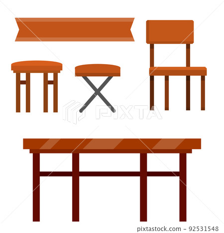 Table and set of chairs. Kitchen furniture 92531548