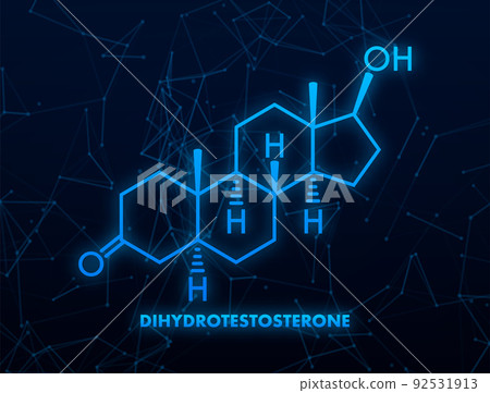 Dihydrotestosterone DHT, androstanolone, stanolone hormone molecule. Skeletal formula. Vector stock illustration 92531913
