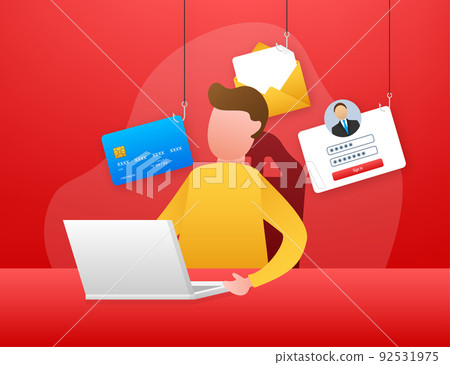 Fishing hook phishing hack username and password Vector Image