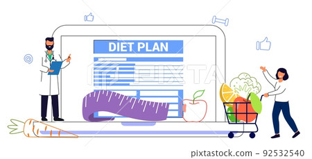Nutritionist concept Diet plan Weight loss program Online medical consultation Nutritionist concept Diet plan Weight loss program Online medical consultation 92532540