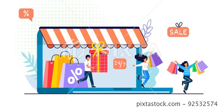 Shopping banner template Free shipping Sale and discounts 92532574