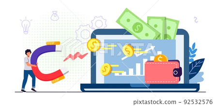Website monetization concept Vector illustration Earn money online 92532576