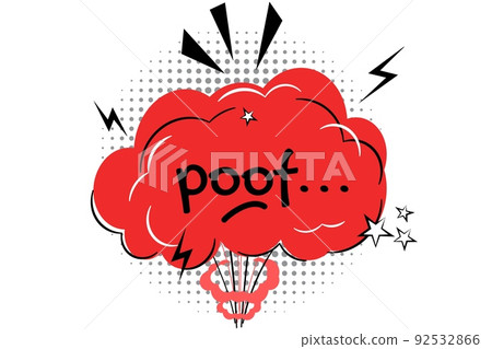 Poof comic expression Smelling pop art comic book cartoon fart cloud flat style 92532866