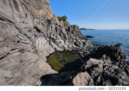fang-duck, coast, beach, cliff, cliff, rock, lava, sea, 92533289