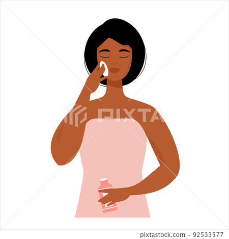 Girl Apply Toner Daily Skin Care Routine Girl Apply Toner Daily Skin Care Routine 92533577