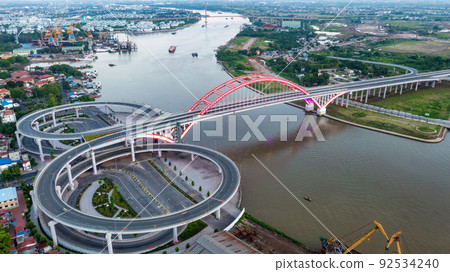 Hoang Van Thu bridge in Hai Phong, Vietnam. 92534240