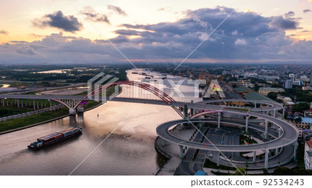 Hoang Van Thu bridge in Hai Phong, Vietnam. 92534243