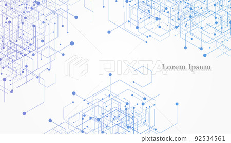 幾何抽象藍紫色技術背景 92534561