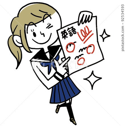 英語考試完美的初中女生 英語考試完美的初中女生 92534593