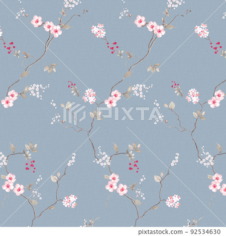 美麗的水彩玫瑰花和牡丹花 92534630