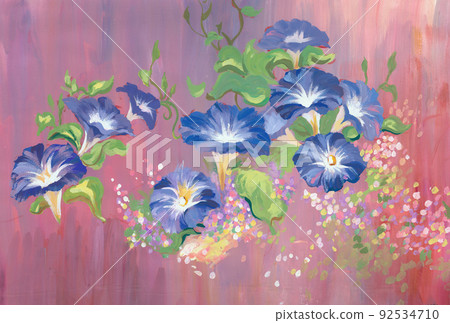 Beautiful watercolor rose and peony flower 92534710