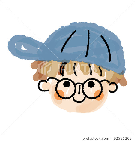 Boy's loose face icon 04 (watercolor glasses_single item 01 Boy's loose face icon 04 (watercolor glasses_single item 01 92535203