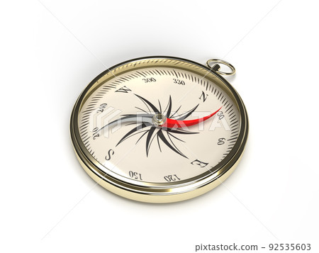 Local crazy compass 3D illustration sideways 92535603