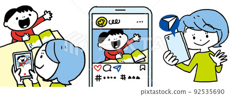 Mom posting a child on Instagram Mom posting a child on Instagram 92535690