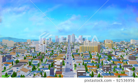 Residential area CG Residential townscape Landscape Urban background 92536956