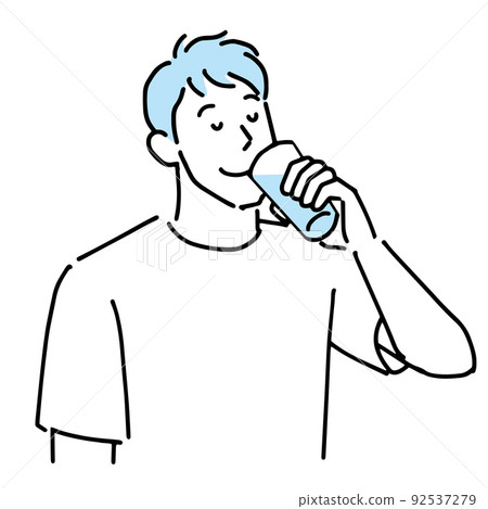 A man drinking a delicious drink A man drinking a delicious drink 92537279