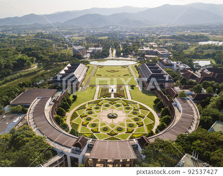 Aerial view of Mae Fah Luang University the most beautiful public university in Thailand. Located in Chiang Rai province. Aerial view of Mae Fah Luang University the most beautiful public university in Thailand. Located in Chiang Rai province. 92537427