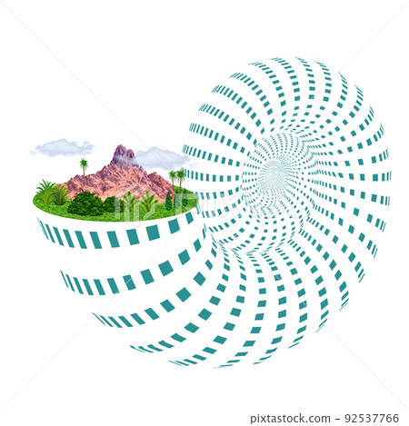 There are variations of simplified images of buildings and cities and symbol illustrations of greenery and nature. 92537766
