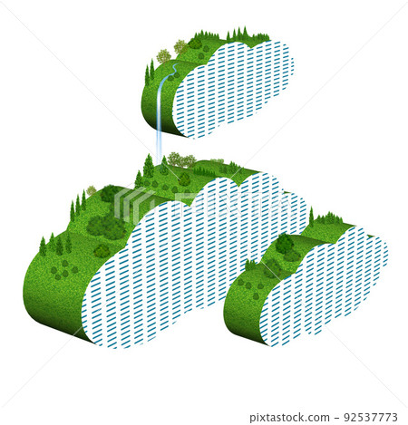 There are variations of simplified images of buildings and cities and symbol illustrations of greenery and nature. There are variations of simplified images of buildings and cities and symbol illustrations of greenery and nature. 92537773