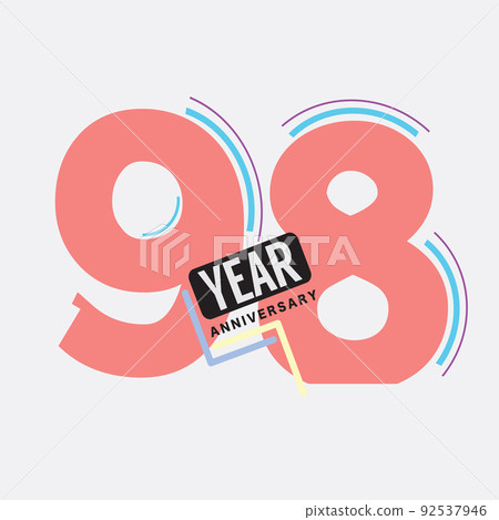 98th Years Anniversary Logo Birthday Celebration Abstract Design Vector Illustration. 92537946