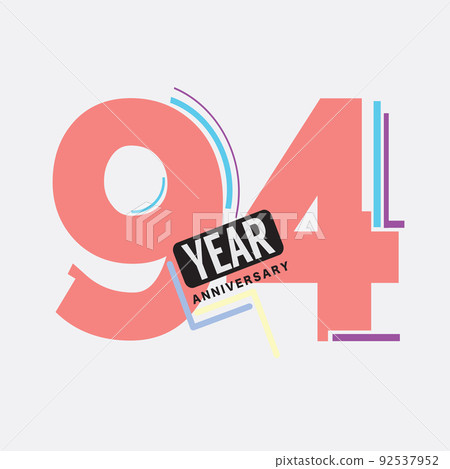 94th Years Anniversary Logo Birthday Celebration Abstract Design Vector Illustration. 92537952